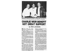 Charlie Weir Benefit Got Great Support